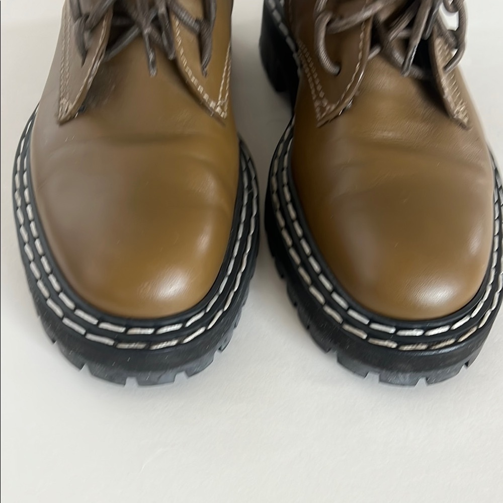 Proenza Schouler Brown Green Combat Boots with Chunky Sole size 9/39 - Picture 6 of 11